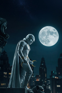 Moon Knight White Cloak Rising (1080x2280) Resolution Wallpaper