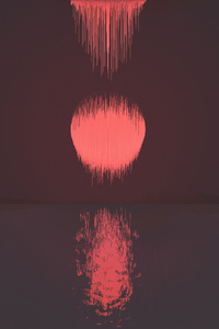 Moon Mountains Reflection Pixel Art 4k