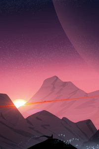 640x960 Moon Mountains Sunrise And Magical Power