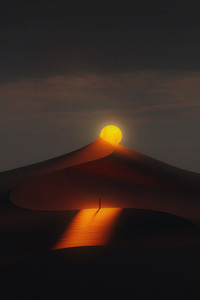 Moon Sunset Dune 4k (1080x1920) Resolution Wallpaper