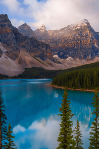 Moraine Lake Banff Canada Parks Mountains 5k (1080x1920) Resolution Wallpaper