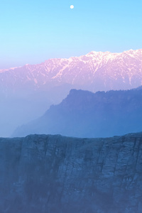 Morning Bliss A Canvas Of Blue Hues Mountains (1440x2560) Resolution Wallpaper