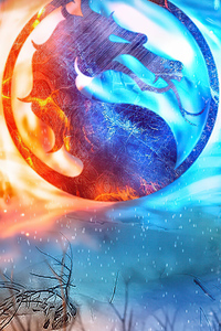 Mortal Kombat Movie Fire And Ice Logo 4k