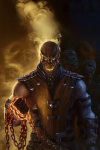 Mortal Kombat Scorpion Inferno The Fury Of The Undying (1280x2120) Resolution Wallpaper