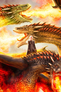 1125x2436 Mother Of Dragons Artwork