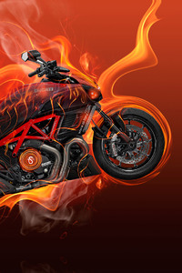 1242x2688 Moto Ducati Diavel Flame
