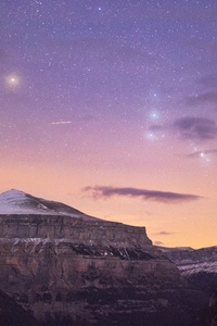 Mountain Constellations Stars Gleaming Above The Peaks (240x320) Resolution Wallpaper