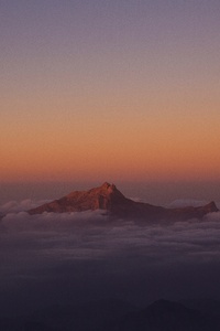 Mountain Peak From Clouds 5k (480x854) Resolution Wallpaper