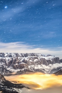 Mountain Range Covered In Snow (360x640) Resolution Wallpaper