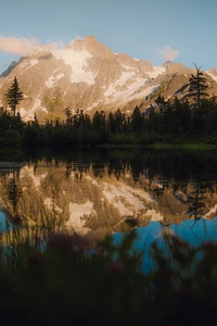 Mountain Reflection In Lake 5k (1440x2960) Resolution Wallpaper
