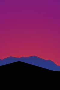 800x1280 Mountain Sunset Minimal 8k