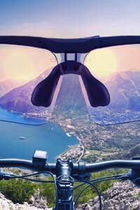Mountain View On Bicycle (1125x2436) Resolution Wallpaper