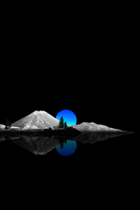 Mountains And Blue Sunset Oled 4k (750x1334) Resolution Wallpaper
