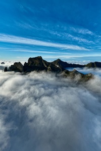 Mountains Covered In Clouds Beautiful View (1080x2280) Resolution Wallpaper