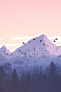 Mountains Minimal Landscape 4k (360x640) Resolution Wallpaper