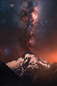 1440x2960 Mountains Resting Under A Canopy Of Stars 10k