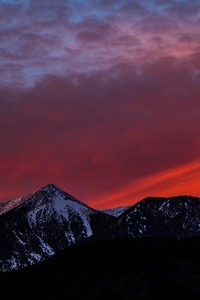 Mountains Sky Sunset Snow 5k (800x1280) Resolution Wallpaper