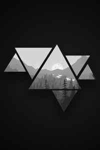 Mountains Triangle Shapes 4k (360x640) Resolution Wallpaper