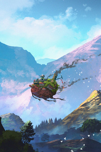Moving Castle (480x800) Resolution Wallpaper