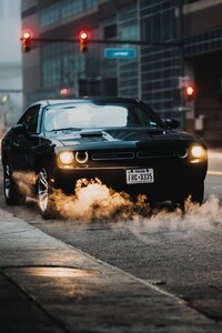Muscle Car In City (640x1136) Resolution Wallpaper