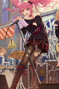 Musician Anime Girl 4k (480x854) Resolution Wallpaper