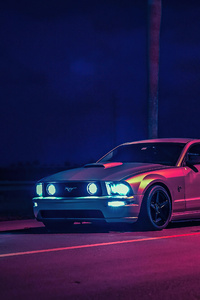 Mustang Retro 8k (1440x2560) Resolution Wallpaper