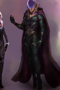 Mysterio And Blackcat (1080x2160) Resolution Wallpaper