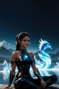 Mythical Shores Lake Guardian With The Dragon Queen (1080x1920) Resolution Wallpaper