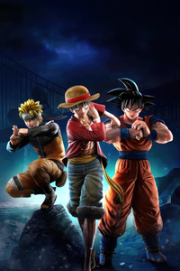 Naruto Luffy And Goku (1440x2960) Resolution Wallpaper