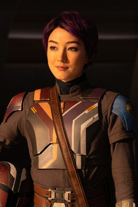 Natasha Liu Bordizzo As Sabine Wren In Ahsoka (640x1136) Resolution Wallpaper