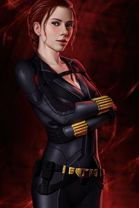 Natasha Romanoff Black Widow Fanart 4k (240x320) Resolution Wallpaper