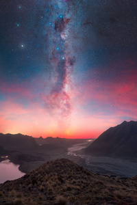 Nature Embrace Milky Way Serenity (640x960) Resolution Wallpaper