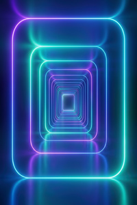 Neon Abstract Glowing Frames (320x480) Resolution Wallpaper