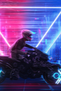1080x2280 Neon Biker