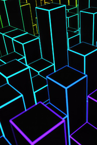 Neon Buildings (1080x1920) Resolution Wallpaper
