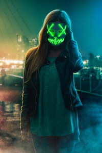 Neon Eye Mask Girl