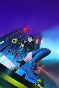 Neon Hunter Shadow Of The Skyline (1080x1920) Resolution Wallpaper
