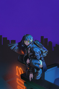 Neon Nights The Watcher Above (1080x1920) Resolution Wallpaper