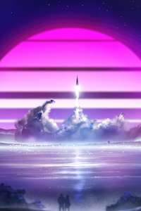 640x1136 Neon Nova Watching Love Ascend With Rocket Dreams