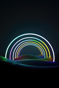 Neon Rainbow Art 4k (320x480) Resolution Wallpaper