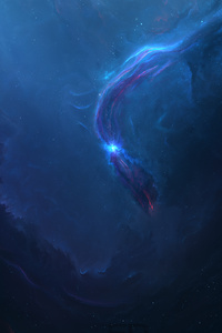 Neon Space Nebula 4k