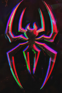 Neon Spiderman Noise Logo (2160x3840) Resolution Wallpaper
