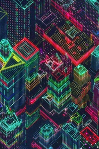 Neon Synthwave Buildings
