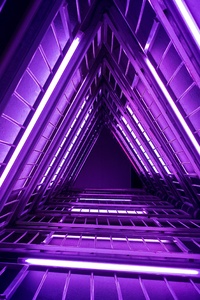 Neon Triangle Architecture 4k