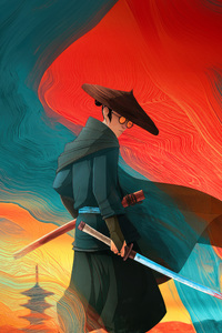 Netflix Blue Eye Samurai (480x854) Resolution Wallpaper