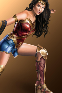 New Wonder Woman Art (540x960) Resolution Wallpaper