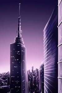 New York Buildings Digital Illustration 4k
