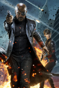 Nick Fury And Maria Hill (1080x2160) Resolution Wallpaper
