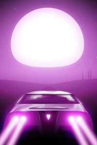 Night Drive Synthwave (480x800) Resolution Wallpaper