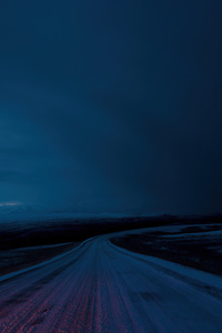 Night Road Sky Dark 4k